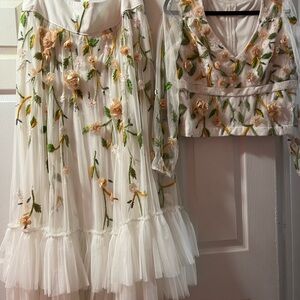 Floral Embroidered White Dress